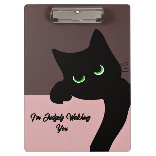 Funny Peeking Black Cat Custom Aesthetic Clipboard
