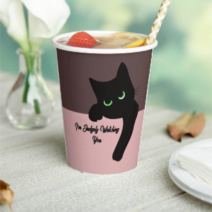 Funny Peeking Black Cat Custom Aesthetic Paper Cups