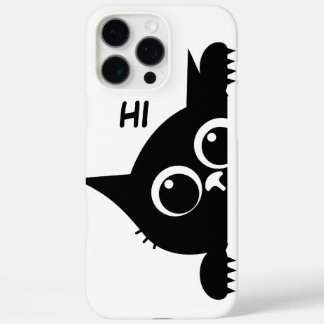 Funny Peeking Cat Minimalist Art iPhone 16 Pro Max Case