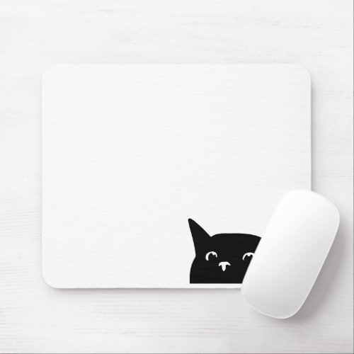 Funny Peeking Cat  Mouse Pad