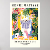 Funny Pekingese Art - Dog on toilet Matisse Style