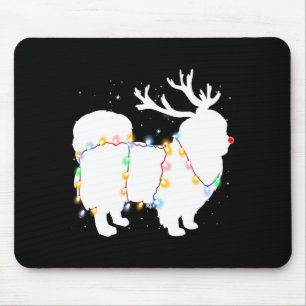 Funny Pekingese Dog Tree Christmas Lights Xmas Paj Mouse Pad