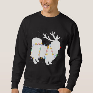 Funny Pekingese Dog Tree Christmas Lights Xmas Paj Sweatshirt