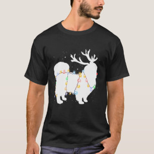 Funny Pekingese Dog Tree Christmas Lights Xmas Paj T-Shirt