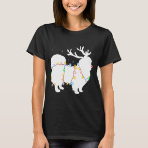 Funny Pekingese Dog Tree Christmas Lights Xmas Paj T-Shirt