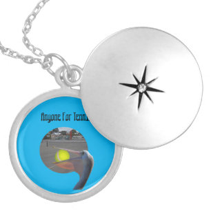 Funny Pelican Tennis Player, Locket Necklace