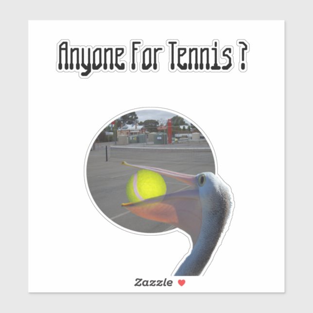 Funny Pelican Tennis Player,  Sticker (Sheet)
