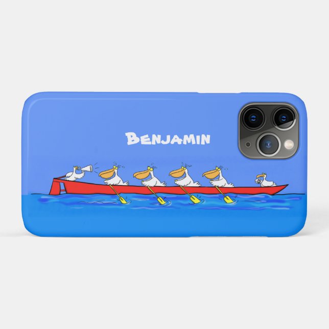 Funny pelicans rowing cartoon illustration Case-Mate iPhone case (Back (Horizontal))