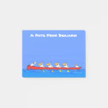 Funny pelicans rowing cartoon illustration post-it notes