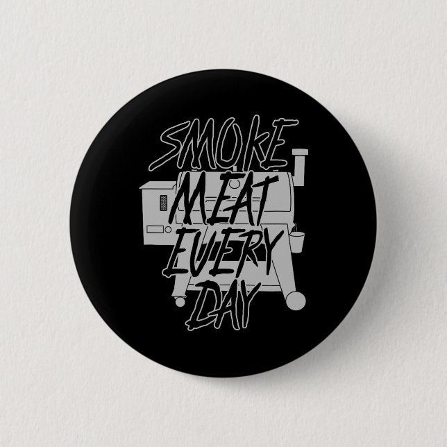 Funny Pellet Smoker Bbq Pit Grill Gift For Meat Sm Button (Front)