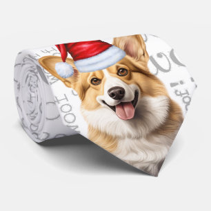 Funny Pembroke Welsh Corgi Christmas Dog Lover Neck Tie