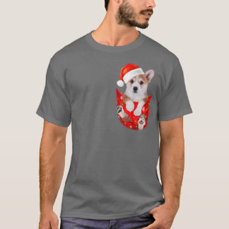 Funny Pembroke Welsh Corgi Christmas Pocket for Co T-Shirt