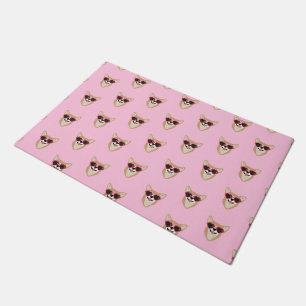 Funny Pembroke Welsh Corgi Pattern Pink Doormat