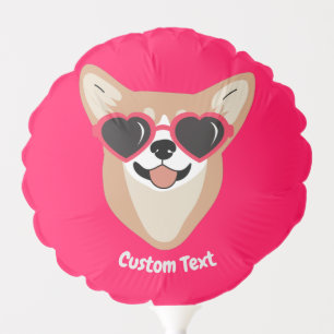 Funny Pembroke Welsh Corgi With Sunglasses Ballo Balloon