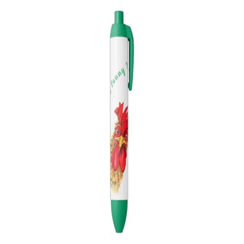 Funny Pen with Surprised Rooster _ Custom Text