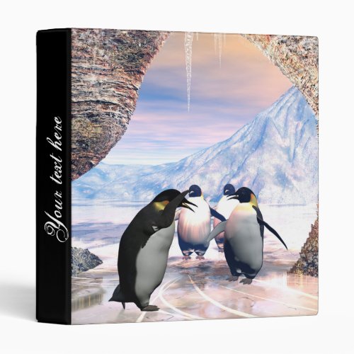 Funny penguin 3 ring binder