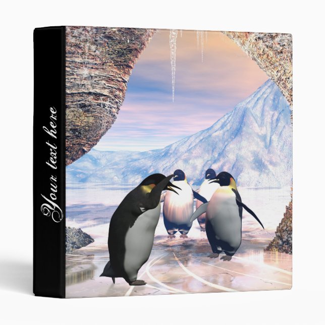 Funny penguin 3 ring binder (Front/Spine)
