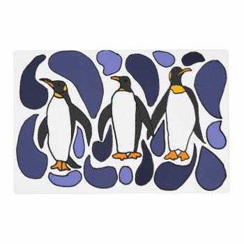 Funny Penguin Abstract Placemat by inspirationrocks at Zazzle