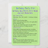 Funny Penguin Bowling Birthday Party Personalized Invitation (Back)