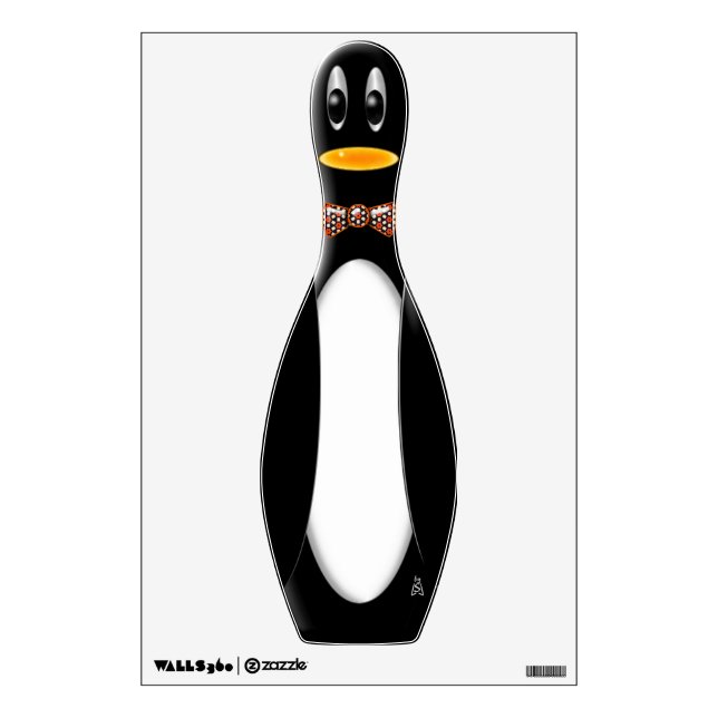 Funny Penguin Bowling Pin - Good Old Wilbur Wall Sticker (Front)