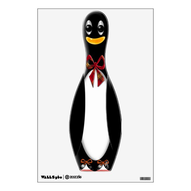 Funny Penguin Bowling Pin - Ralphie Wall Sticker (Front)