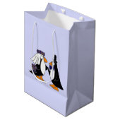 Funny Penguin Bride and Groom Gift Bag (Front Angled)