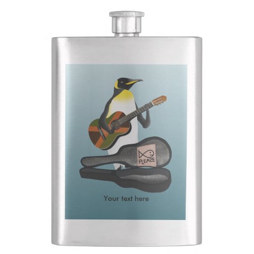 Funny Penguin Busking Flask