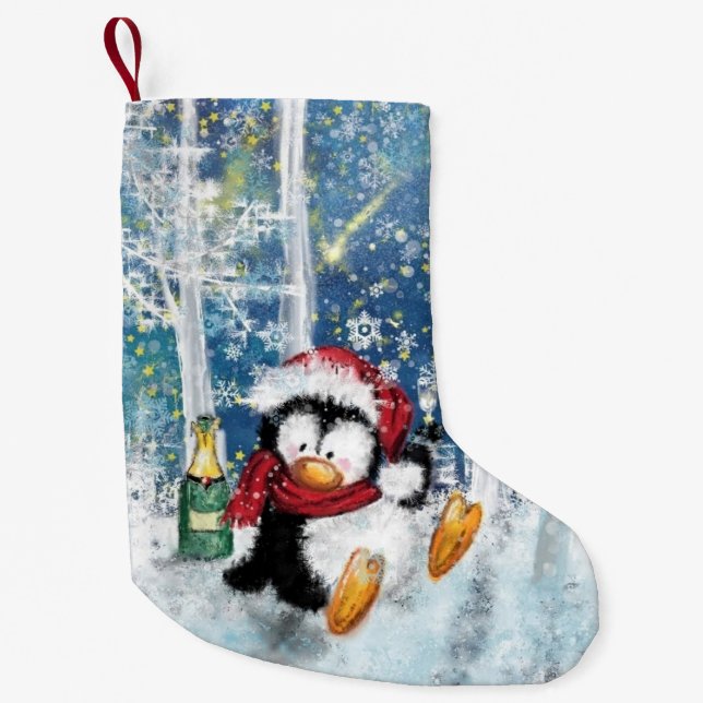 Funny Penguin Christmas Stocking (Front)