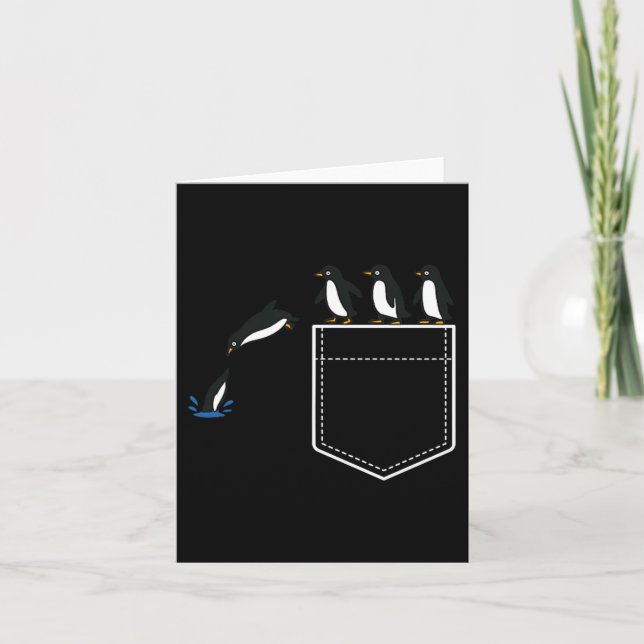 Funny Penguin Cket Cute Diving Penguin Animal Love Card (Front)