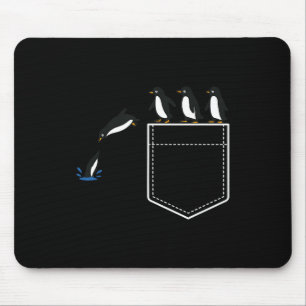 Funny Penguin Cket Cute Diving Penguin Animal Love Mouse Pad