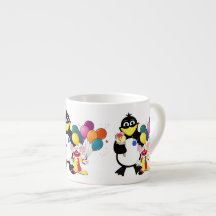 Funny penguin & clown cartoon