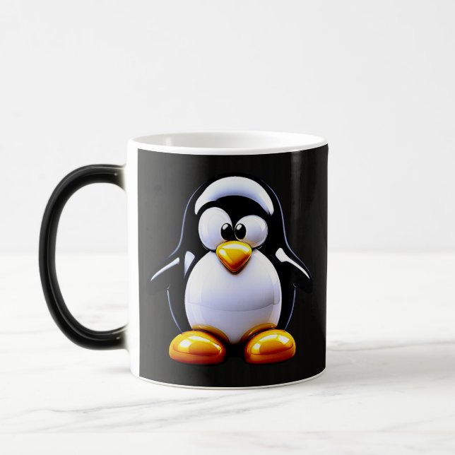 Funny Penguin Coffee Color Morph Mug (Left)
