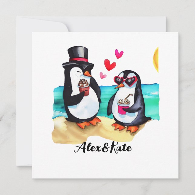 Funny Penguin Couple, Animals in Love (Front)