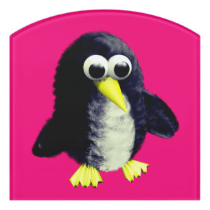 Funny penguin door sign