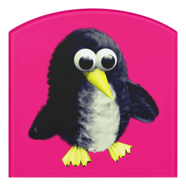 Funny penguin door sign (Contour Front)