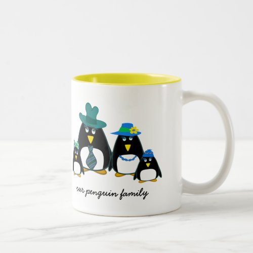 Funny Penguin Family Custom Christmas Gift Mugs