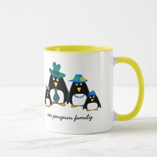 Funny Penguin Family Custom Christmas Gift Mugs