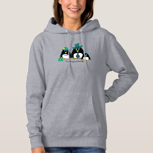 Funny Penguin Family of 3 Christmas Gift Hoodie
