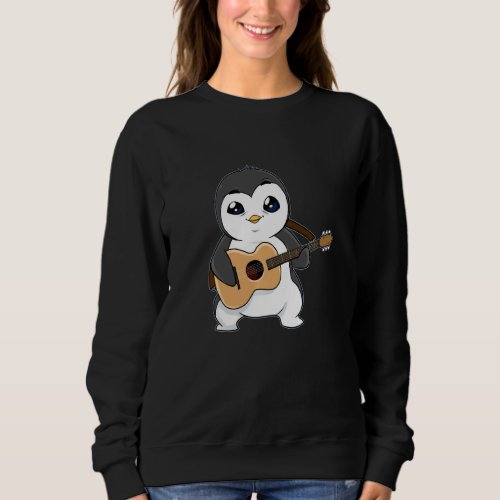 Funny Penguin Guitar Polar Musician Musical Instru Sweatshirt