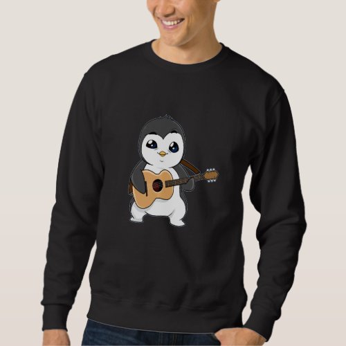 Funny Penguin Guitar Polar Musician Musical Instru Sweatshirt