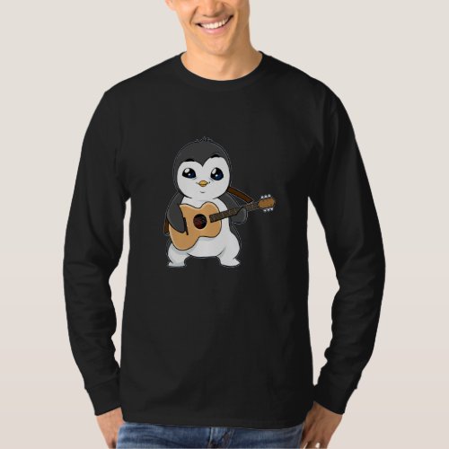 Funny Penguin Guitar Polar Musician Musical Instru T_Shirt