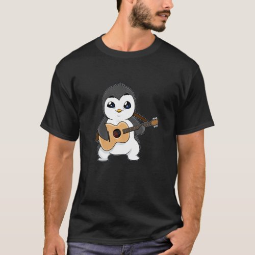 Funny Penguin Guitar Polar Musician Musical Instru T_Shirt