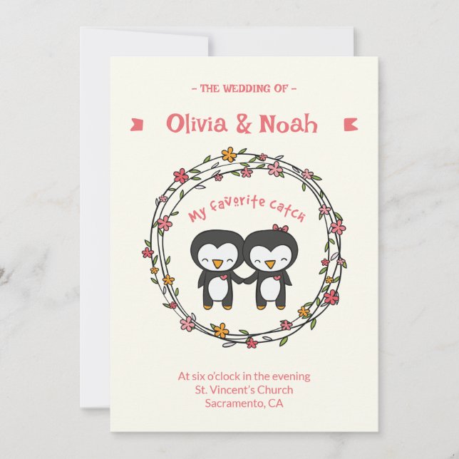 Funny Penguin invitation card (Front)