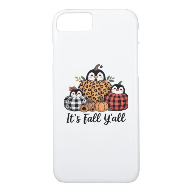 Funny Penguin It’s Fall Y’all Thanksgiving Lover Case-Mate iPhone Case (Back)
