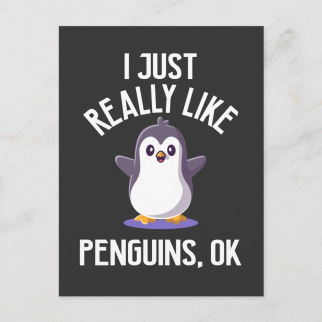 Funny Penguin lover Cute Kawaii Zoo Animal Postcard (Front)