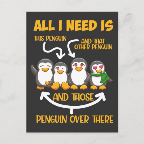 Funny Penguin Lover Ice Birds Enthusiast Postcard