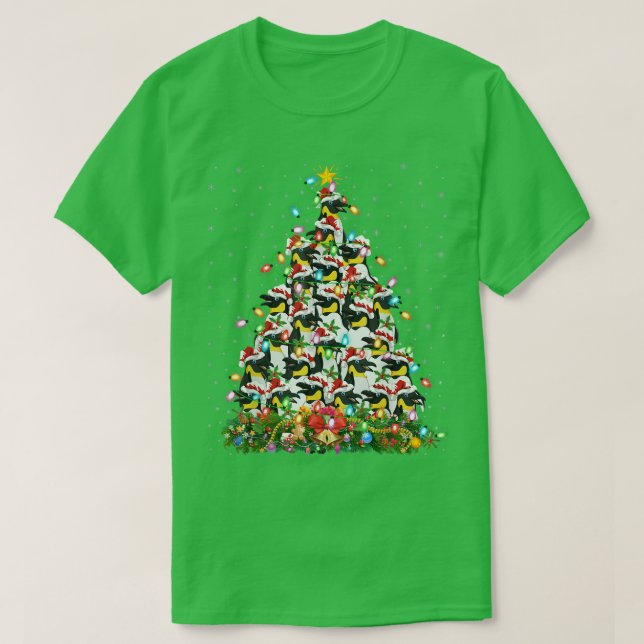 Funny Penguin Lover Matching Santa Penguin Christm T-Shirt (Design Front)
