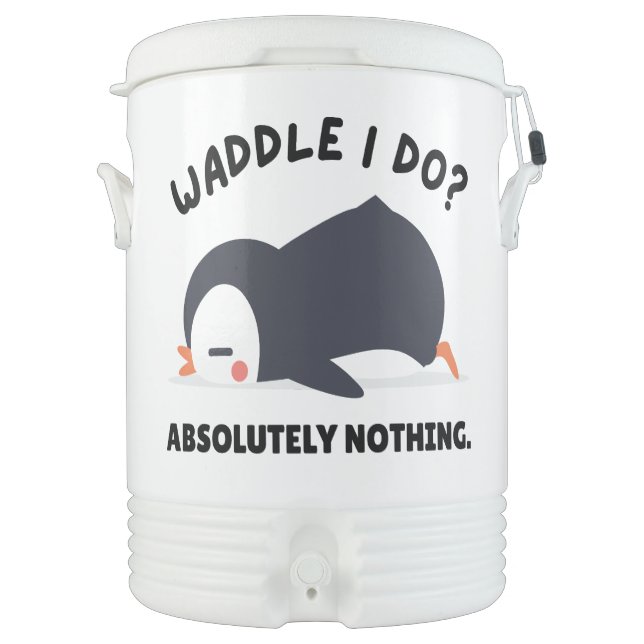 Funny Penguin Meme Beverage Cooler (Front)