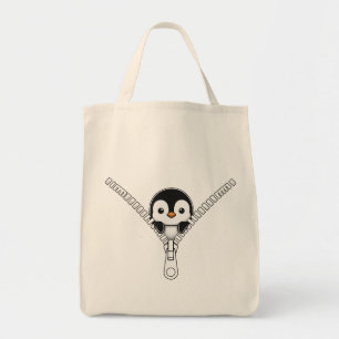 Funny Penguin Peek Tote Bag