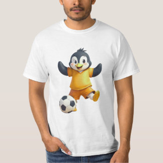 funny Penguin Playing football T-Shirt